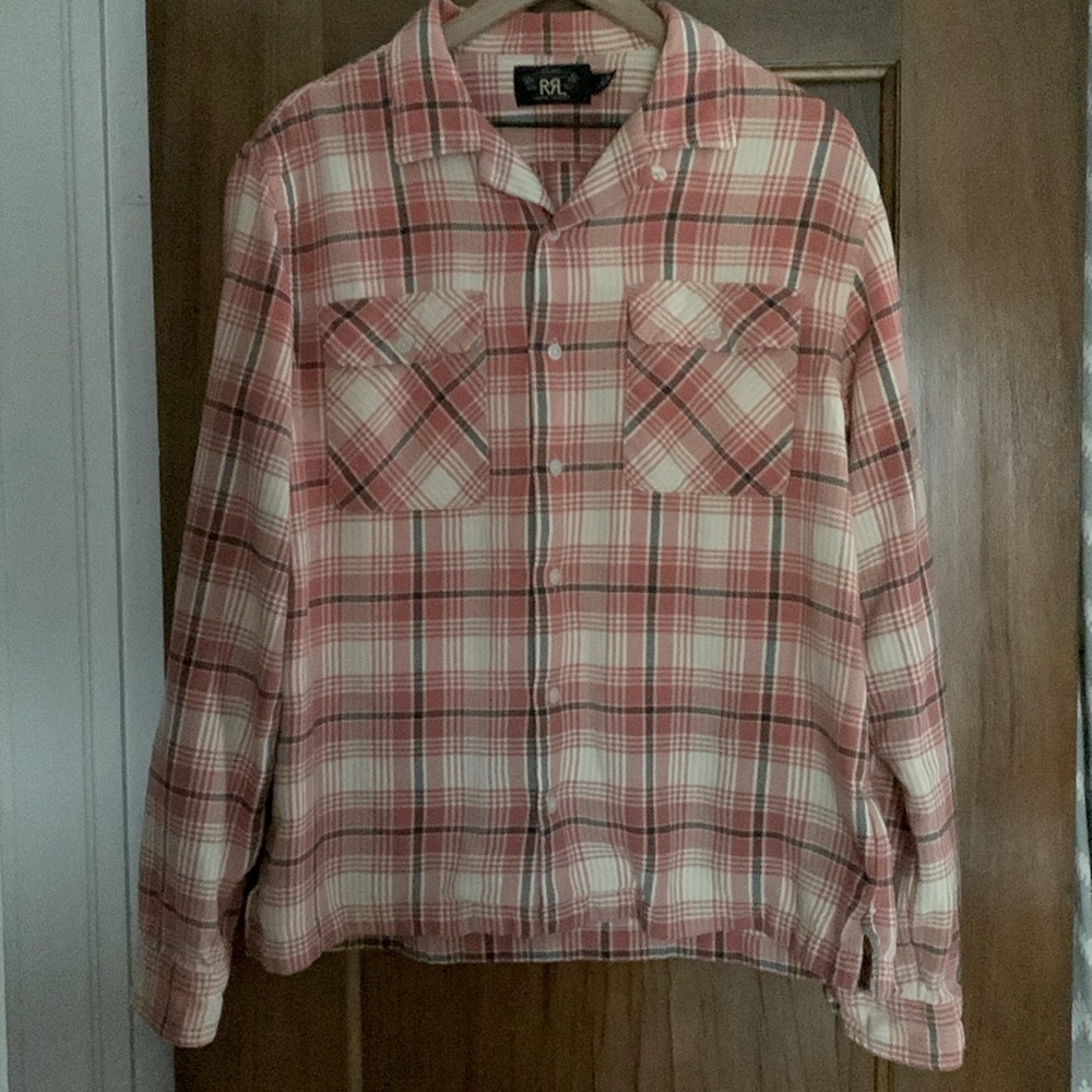 Ralph Lauren Double RL RRL dusky red camp collar shirt